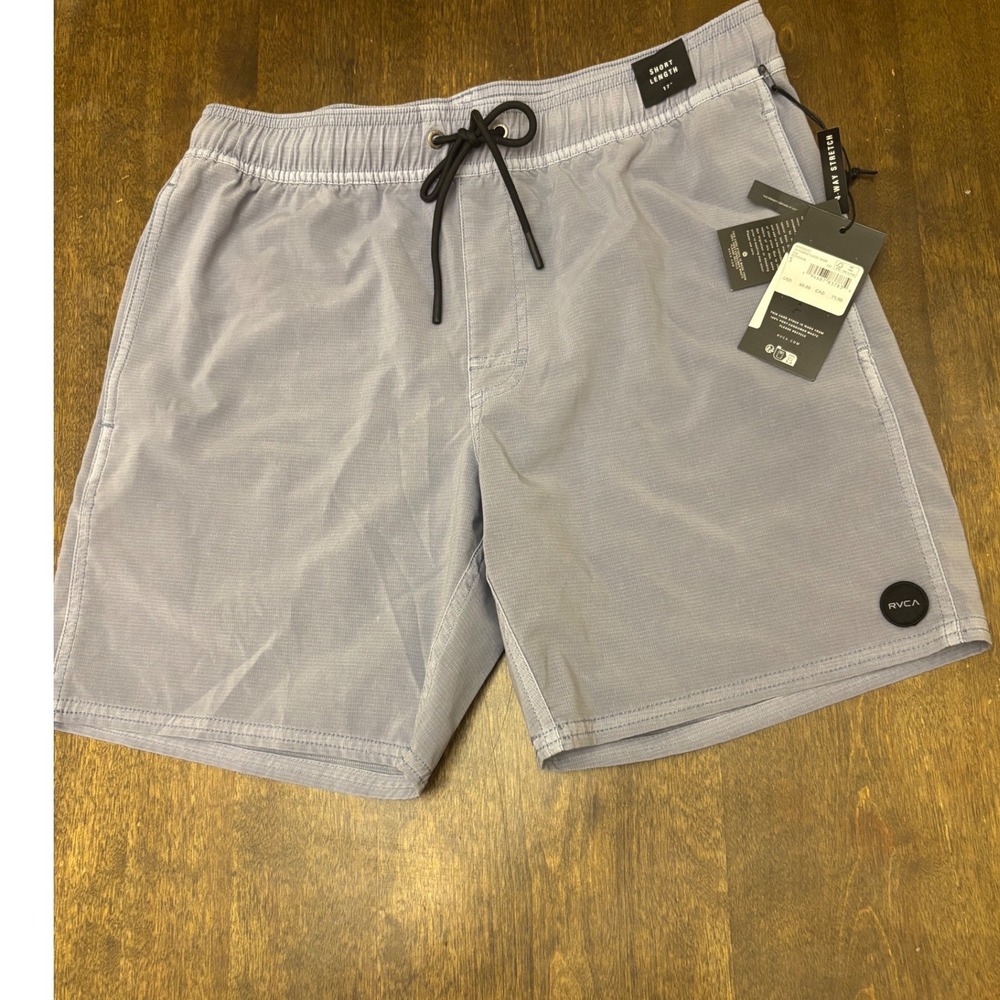 RVCA Mens VA Pigment Elastic Shorts Blue Dusk 17 Inch 4-Way Stretch AVYBS00207 S